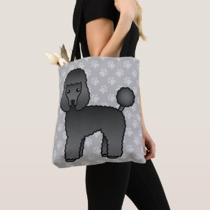 Illustratie van zwart speelgoedpoedel-hondras in c tote bag