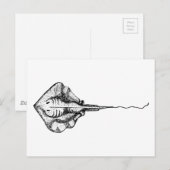 illustratie van zwart-wit en wit beeld briefkaart (Voorkant / Achterkant)