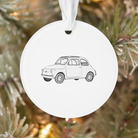 Illustratie van zwart-wit en wit fiat 500 ornament (Boom)