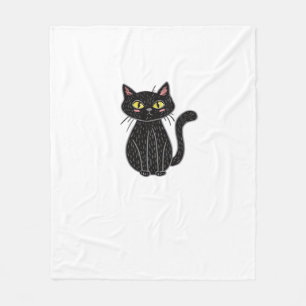 Illustratie van zwarte kat, Kiekeboe cute kat klas Fleece Deken
