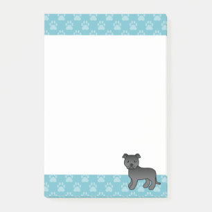Illustratie van zwarte Staffordshire Bull Terrier- Post-it® Notes