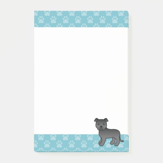 Illustratie van zwarte Staffordshire Bull Terrier- Post-it® Notes (Voorkant)