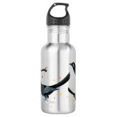 Illustratie van zwarte vogels waterfles (Voorkant)