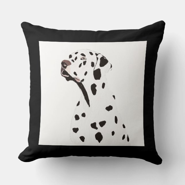 Illustratie van zwarte/witte dalmatische honden kussen (Voorkant)