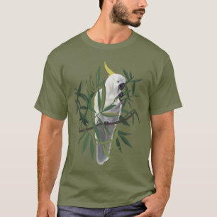 Illustratie van zwavelkuifkakadue in boom t-shirt