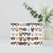 Illustratie - Veel lachende en  honden Briefkaart (Staand voorkant)