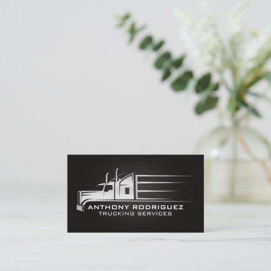 Illustratie verhuiswagen | Transport Visitekaartje (Staand voorkant)