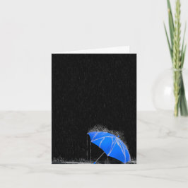 Illustratie Verloren Blauwe Umbrella in Regen Kaart