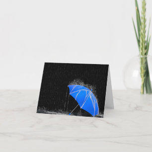 Illustratie Verloren Blauwe Umbrella in Regen Kaart