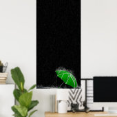 Illustratie Verloren groene overvloed in regen Poster (Thuiskantoor)