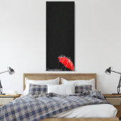 Illustratie Verloren rode overvloed in regen Canvas Afdruk (Insitu (Slaapkamer))