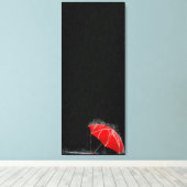 Illustratie Verloren rode overvloed in regen Canvas Afdruk (Insitu (Houten vloer))
