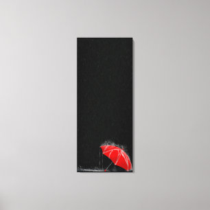 Illustratie Verloren rode overvloed in regen Canvas Afdruk