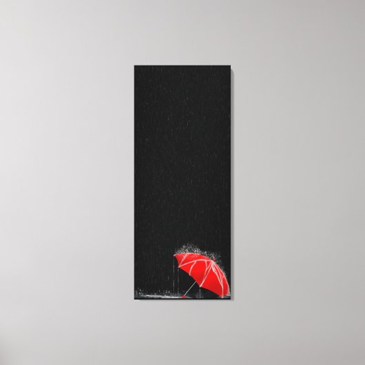 Illustratie Verloren rode overvloed in regen Canvas Afdruk (Voorkant)