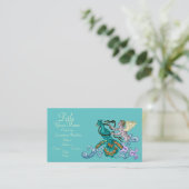 Illustratie Vintage Angel & Peacock Visitekaartje (Staand voorkant)