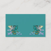 Illustratie Vintage Angel & Peacock Visitekaartje (Achterkant)