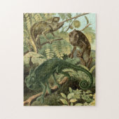 Illustratie Vintage Chameleon Puzzle Legpuzzel (Verticaal)