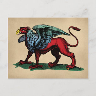 Illustratie Vintage Griffin Briefkaart