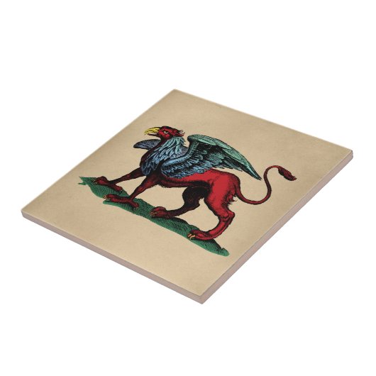 Illustratie Vintage Griffin Tegeltje (Zijkant)