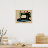Illustratie Vintage naaimachine Poster (Keuken)