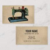 Illustratie Vintage naaimachine Visitekaartje (Voorkant / Achterkant)