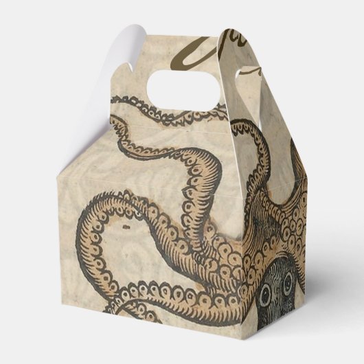Illustratie Vintage Octopus Kraken Bedankdoosjes (Achterkant)