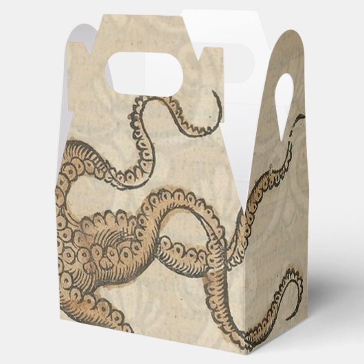Illustratie Vintage Octopus Kraken Bedankdoosjes (Geopend)