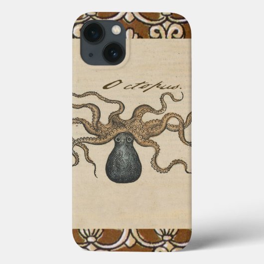 Illustratie Vintage Octopus Kraken Case-Mate iPhone Case (Achterkant)
