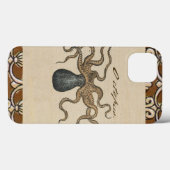 Illustratie Vintage Octopus Kraken Case-Mate iPhone Case (Achterkant (horizontaal))