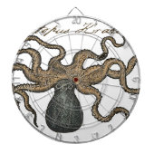 Illustratie Vintage Octopus Kraken Dartbord (Voorkant)