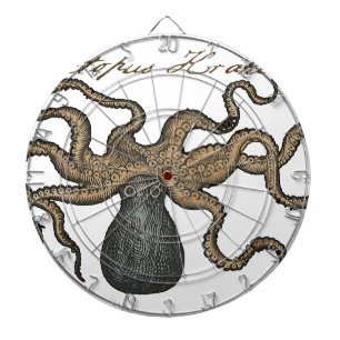 Illustratie Vintage Octopus Kraken Dartbord