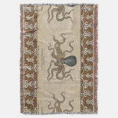 Illustratie Vintage Octopus Kraken Deken (Voorkant Verticaal)