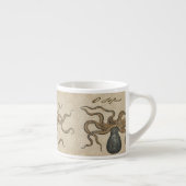 Illustratie Vintage Octopus Kraken Espresso Kop (Rechts)