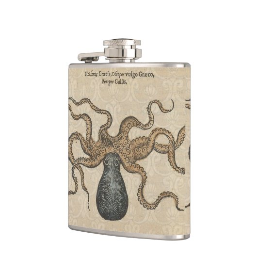 Illustratie Vintage Octopus Kraken Heupfles (Links)
