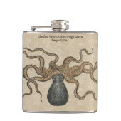 Illustratie Vintage Octopus Kraken Heupfles (Voorkant)