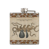 Illustratie Vintage Octopus Kraken Heupfles (Achterkant)