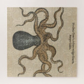 Illustratie Vintage Octopus Kraken Legpuzzel (Horizontaal)