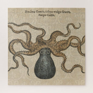 Illustratie Vintage Octopus Kraken Legpuzzel
