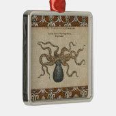 Illustratie Vintage Octopus Kraken Metalen Ornament (Rechts)