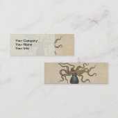 Illustratie Vintage Octopus Kraken Mini Visitekaartje (Voorkant / Achterkant)