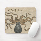 Illustratie Vintage Octopus Kraken Muismat (Met muis)