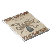 Illustratie Vintage Octopus Kraken Notitieblok (Schuin)