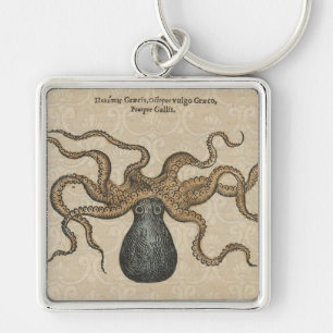 Illustratie Vintage Octopus Kraken Sleutelhanger