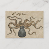 Illustratie Vintage Octopus Kraken Visitekaartje (Achterkant)