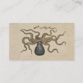 Illustratie Vintage Octopus Kraken Visitekaartje (Achterkant)