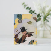 Illustratie Vintage Puck Magazine Briefkaart (Staand voorkant)