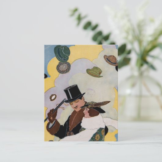 Illustratie Vintage Puck Magazine Briefkaart (Staand voorkant)