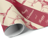 Illustratie Vintage rendieren Cadeaupapier (Rol Hoek)