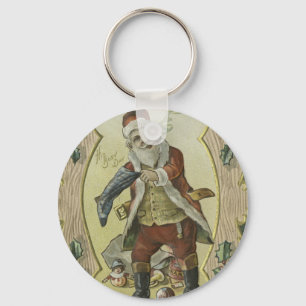 Illustratie Vintage Santa claus Sleutelhanger