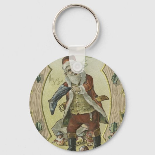 Illustratie Vintage Santa claus Sleutelhanger (Voorkant)